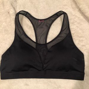 Sheer racer back padded sports bra